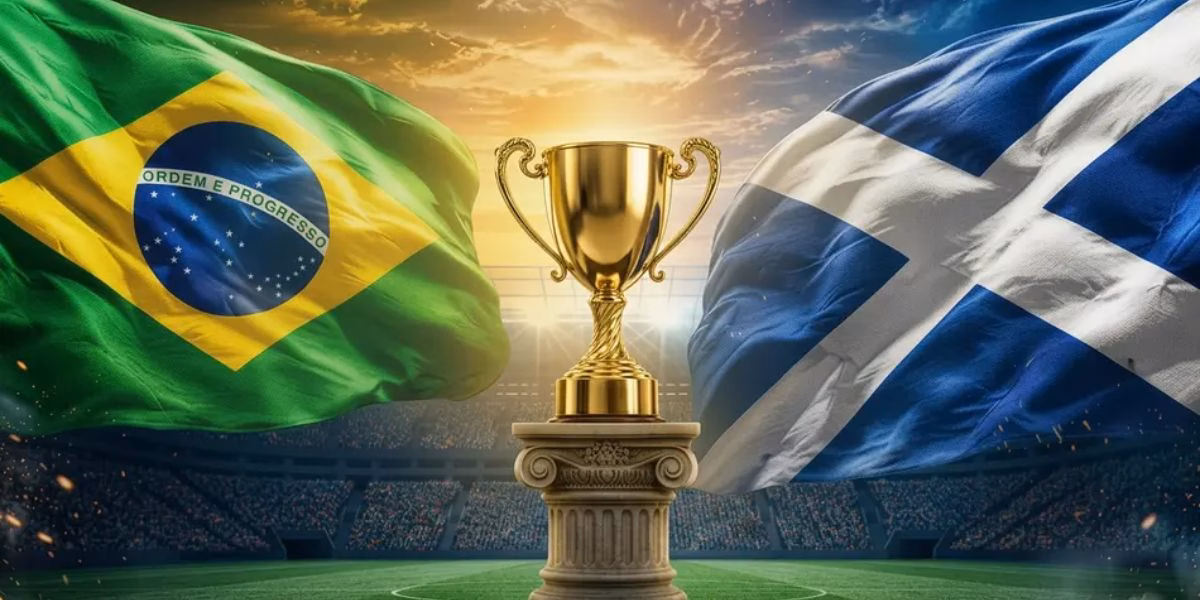 Brasil 3x0 Escócia (Reprodução: Divulgação) Brasil 3x0 Escócia (Reprodução: Divulgação)