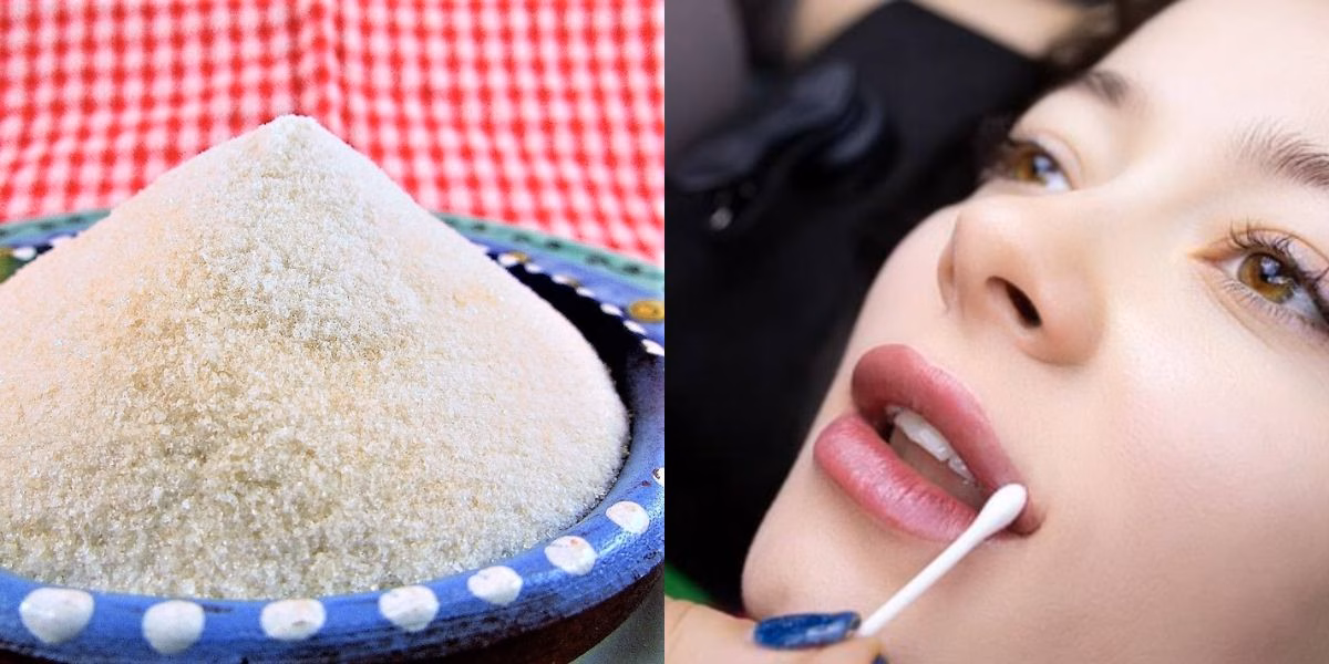 Pó de gelatina e cotonete para fazer um batom caseiro (Reprodução: Montagem TV Foco)