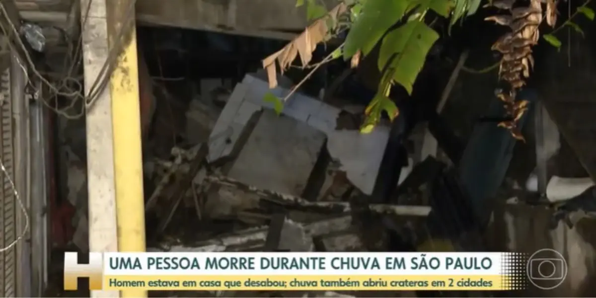 Desabamento acabou matando uma pessoa em São Paulo (Reprodução: Globo) Desabamento acabou matando uma pessoa em São Paulo (Reprodução: Globo)