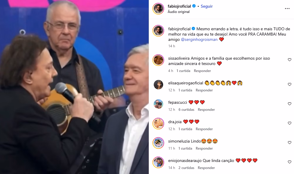 Fábio Jr. se declara a apresentador da Globo (Foto: Reprodução / Instagram) 