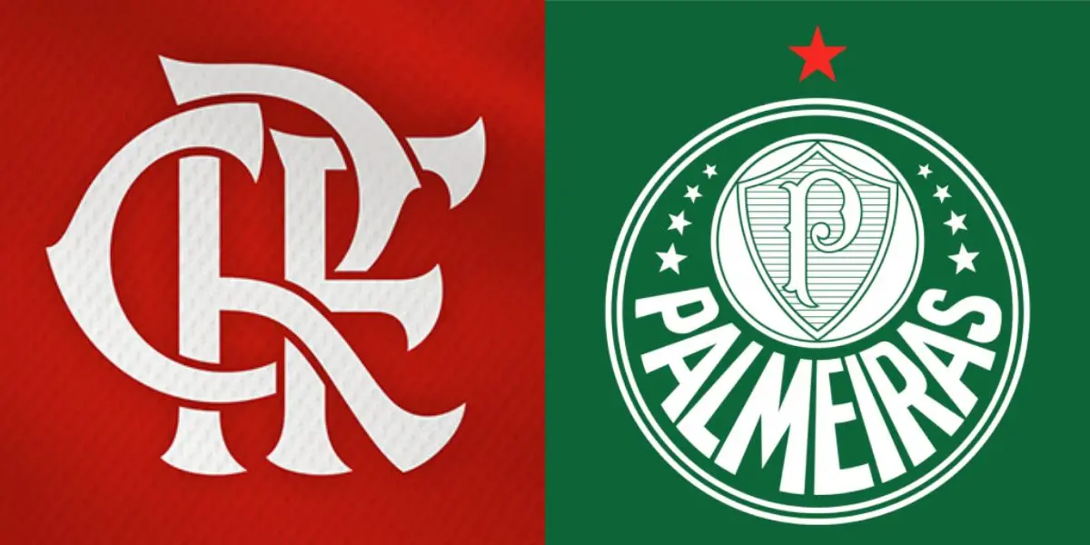 Flamengo dando chapéu no Palmeiras por volante (Reprodução: Montagem TV Foco)