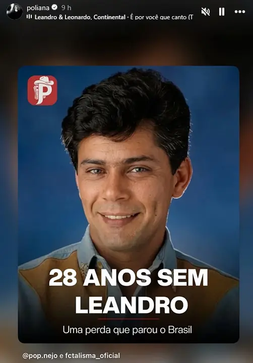 Poliana Rocha faz homenagem para Leandro (Foto: Reprodução / Instagram) Poliana Rocha faz homenagem para Leandro (Foto: Reprodução / Instagram)