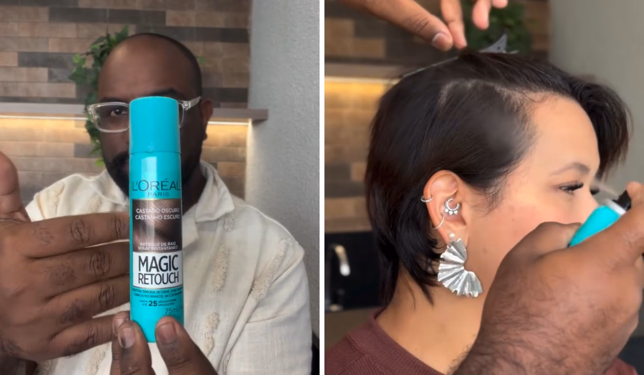 O Magic Retouch, spray da L’Oréal Paris, para cobrir cabelos brancos (Foto: Reprodução/ Internet) O Magic Retouch, spray da L’Oréal Paris, para cobrir cabelos brancos (Foto: Reprodução/ Internet)