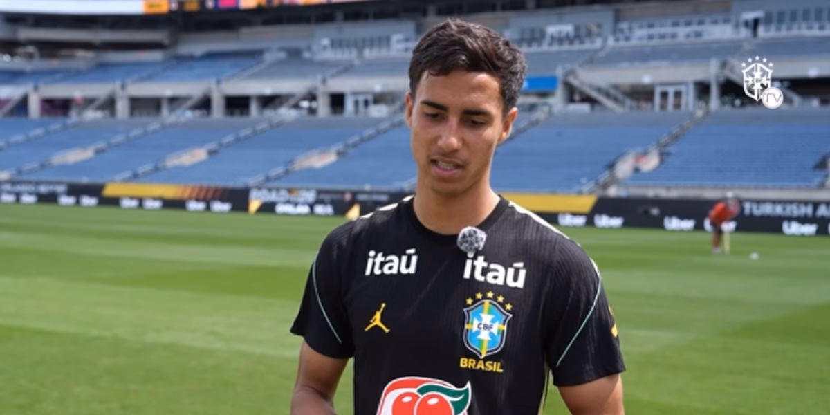 Vitor Reis está no radar do Barcelona (Reprodução: CBF TV / Youtube) Vitor Reis está no radar do Barcelona (Reprodução: CBF TV / Youtube)