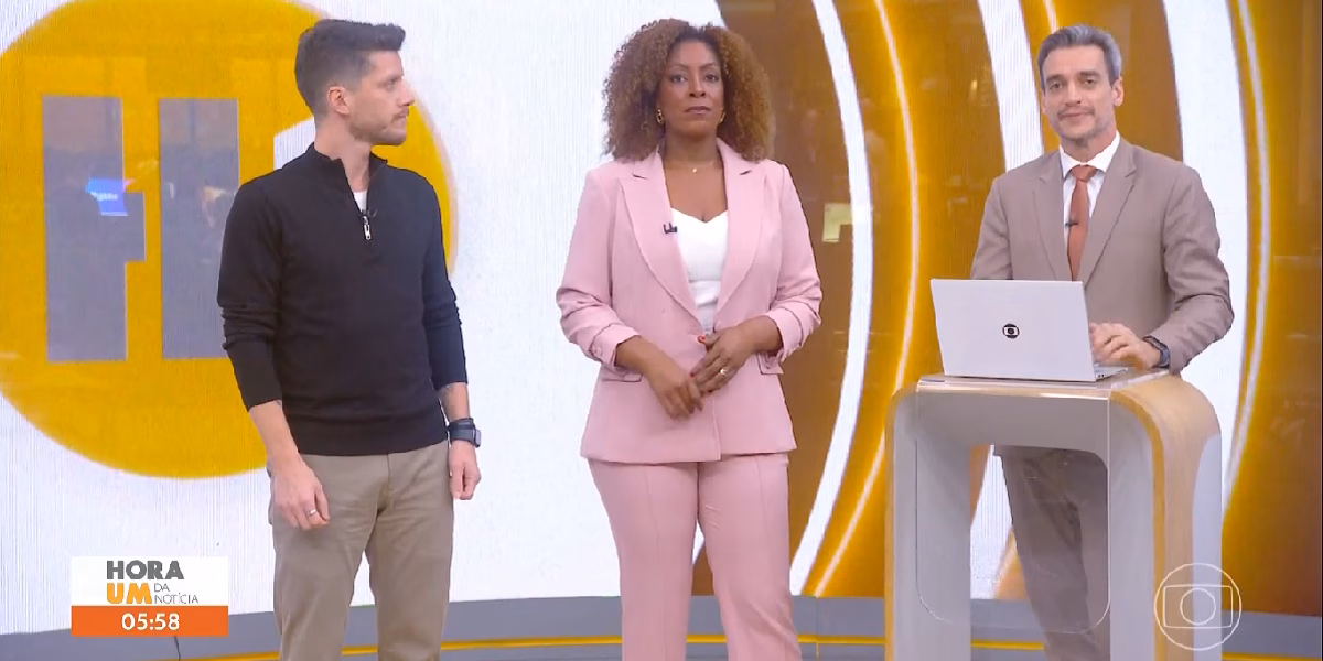 Tiago Scheuer no Hora 1 falando sobre o incêndio (Foto: Reprodução/Globo)