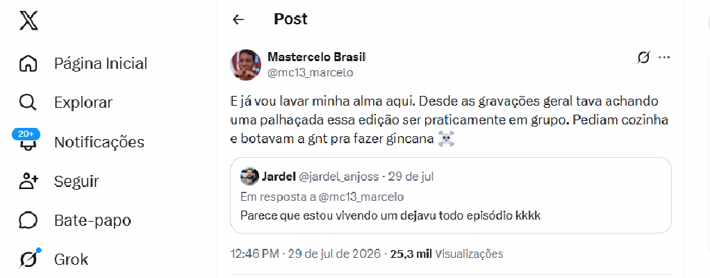 Comentário do X, antigo Twitter (Foto: Reprodução/X)