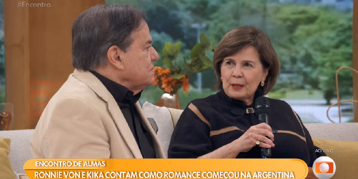 Ronnie Von ao lado da esposa (Foto: Reprodução/ Globo) Ronnie Von ao lado da esposa (Foto: Reprodução/ Globo)