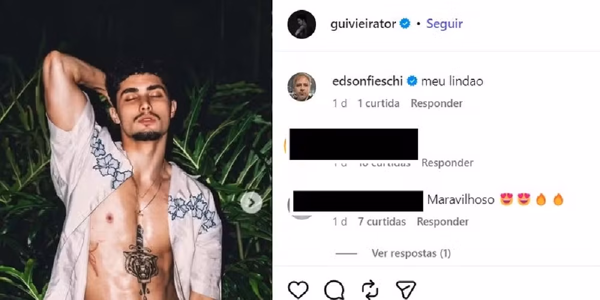 Comentário do ator na publicação do ex- mirim de Chiquititas (Foto: Reprodução/ Instagram) Comentário do ator na publicação do ex- mirim de Chiquititas (Foto: Reprodução/ Instagram)
