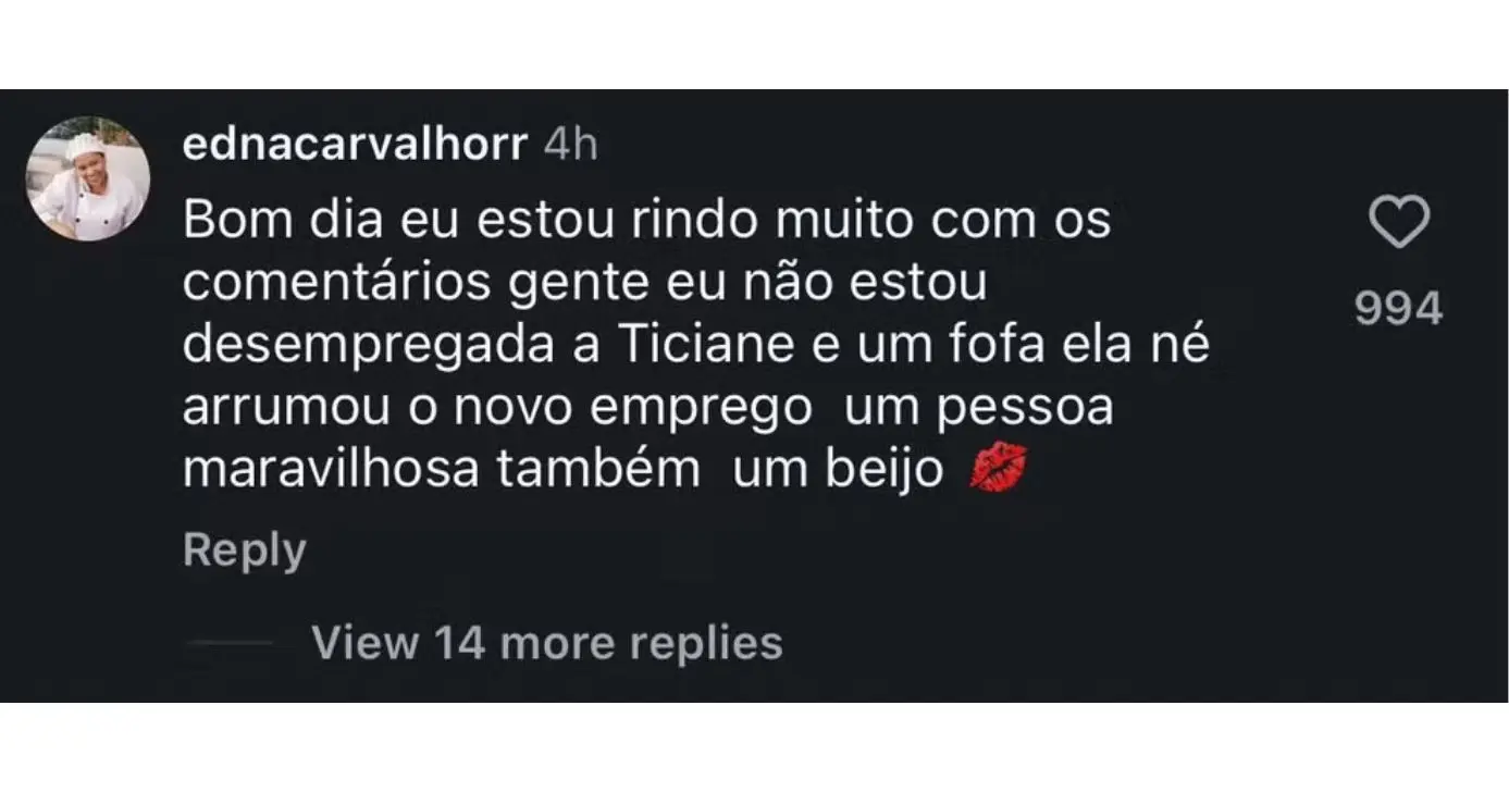 Edna Carvalho esclarece rumores envolvendo Ticiane Pinheiro (Foto: Reprodução / Instagram)