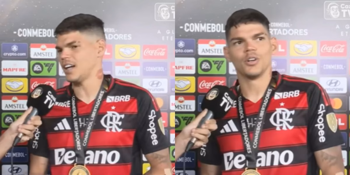 Ayrton Lucas não sairá do Flamengo em 2026 (Reprodução: Cazé TV) Ayrton Lucas não sairá do Flamengo em 2026 (Reprodução: Cazé TV)