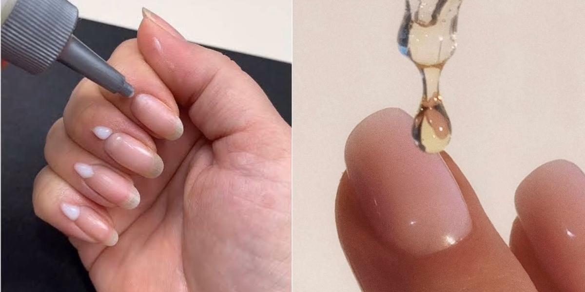 Óleo de cutícula para hidratar e dar brilho as unhas (Reprodução: Montagem TV Foco) Óleo de cutícula para hidratar e dar brilho as unhas (Reprodução: Montagem TV Foco)