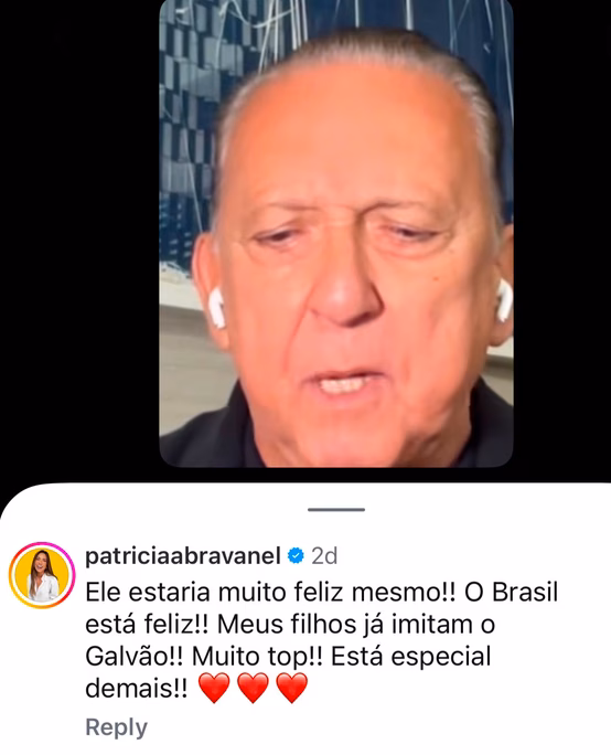 Patrícia Abravanel opina sobre Galvão (Foto: Reprodução / Instagram) 