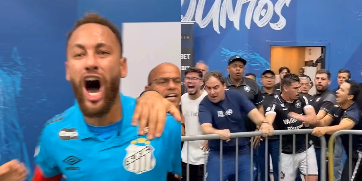 Neymar em confusão contra time do Remo após classificação do Santos (Imagens reprodução Internet) Neymar em confusão contra time do Remo após classificação do Santos (Imagens reprodução Internet)