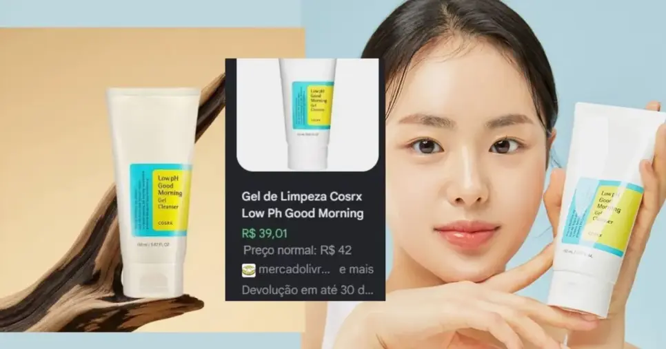 Cosrx - Low pH Good Morning Gel Cleanser é um ótimo gel de limpeza (Foto Reprodução/Lennita/TV Foco/Google Shopping) Cosrx - Low pH Good Morning Gel Cleanser é um ótimo gel de limpeza (Foto Reprodução/Lennita/TV Foco/Google Shopping)