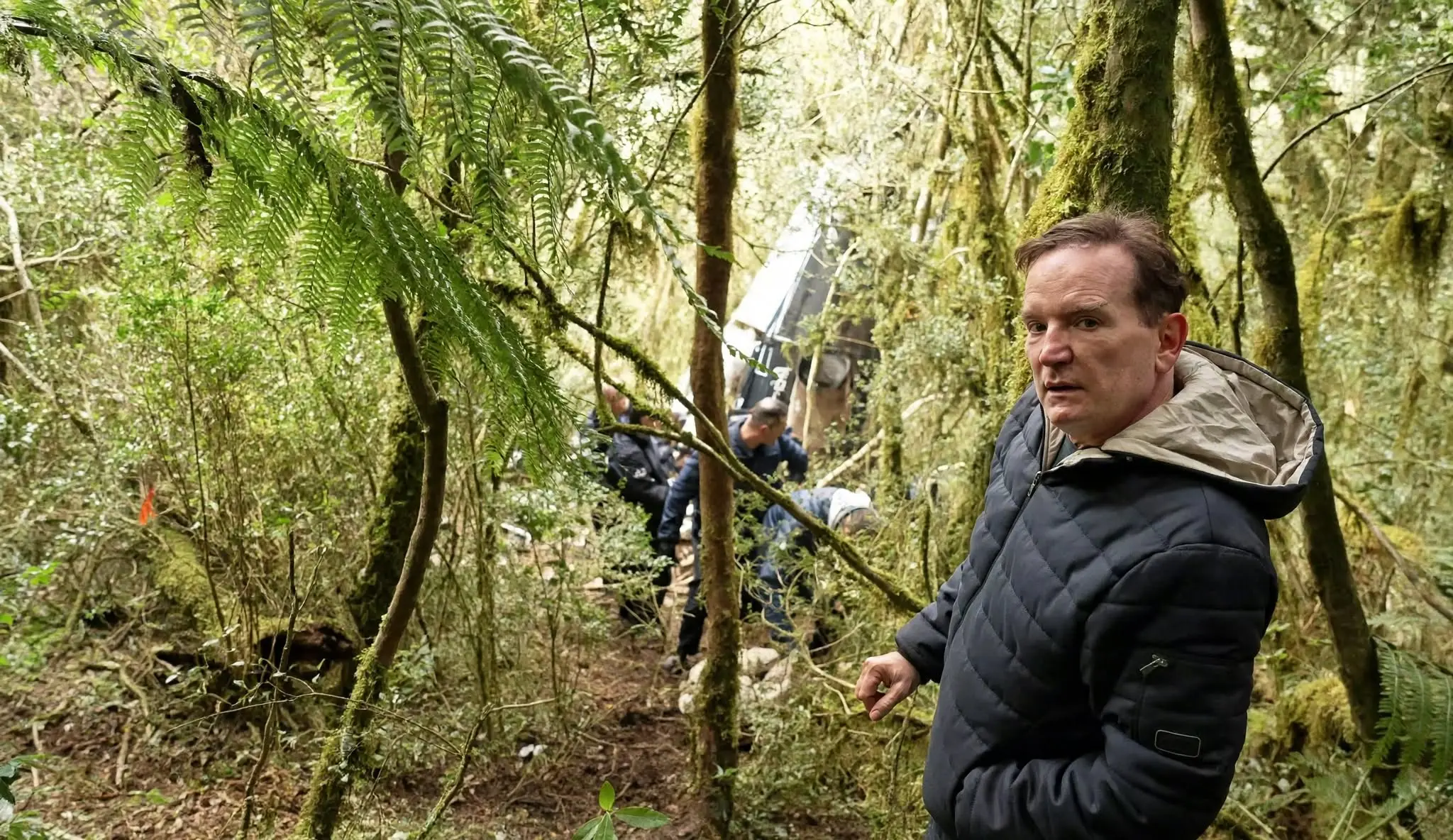 Roberto Cabrini em SC. (Foto: Divulgação / Record)