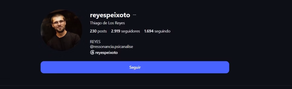 Thiago de Los Reyes tem o perfil fechado nas redes (Foto Reprodução/Montagem/Lennita/TV Foco/Instagram)