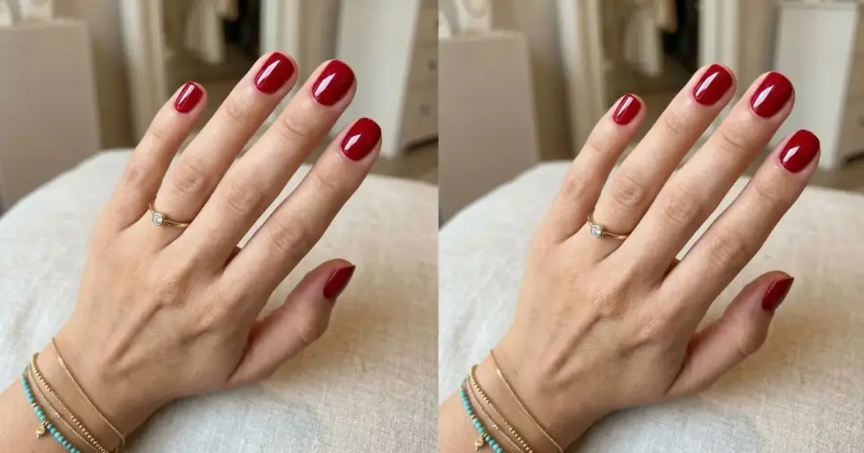 Esmalte vermelho tomate (Foto: Montagem TV Foco / GMN) Esmalte vermelho tomate (Foto: Montagem TV Foco / GMN)