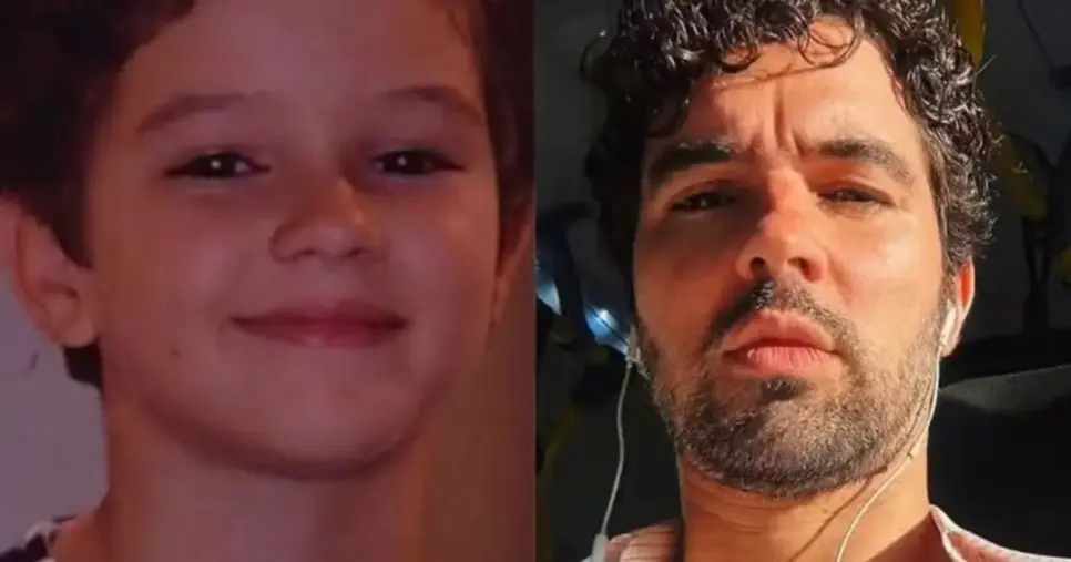 Antes e depois do ator Eduardo Caldas (Foto: Reprodução)