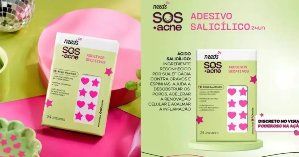 Adesivo Needs SOS Acne (Foto: Reprodução) Adesivo Needs SOS Acne (Foto: Reprodução)