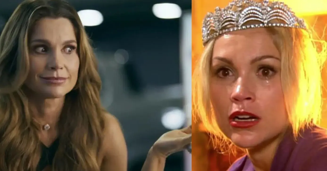 Flávia Alessandra como Fábia em Quem Ama Cuida e Cristina em Alma Gêmea (Fotos: Reproduções / Globo)