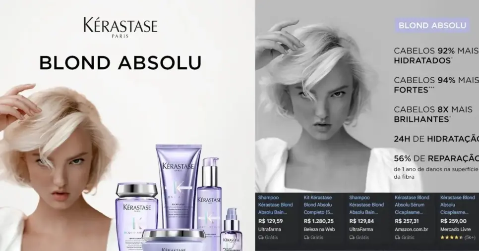 Kérastase Blond Absolu (Foto Reprodução/Montagem/Lennita/TV Foco/Canva/Beleza na Web/Google Shopping) Kérastase Blond Absolu (Foto Reprodução/Montagem/Lennita/TV Foco/Canva/Beleza na Web/Google Shopping)