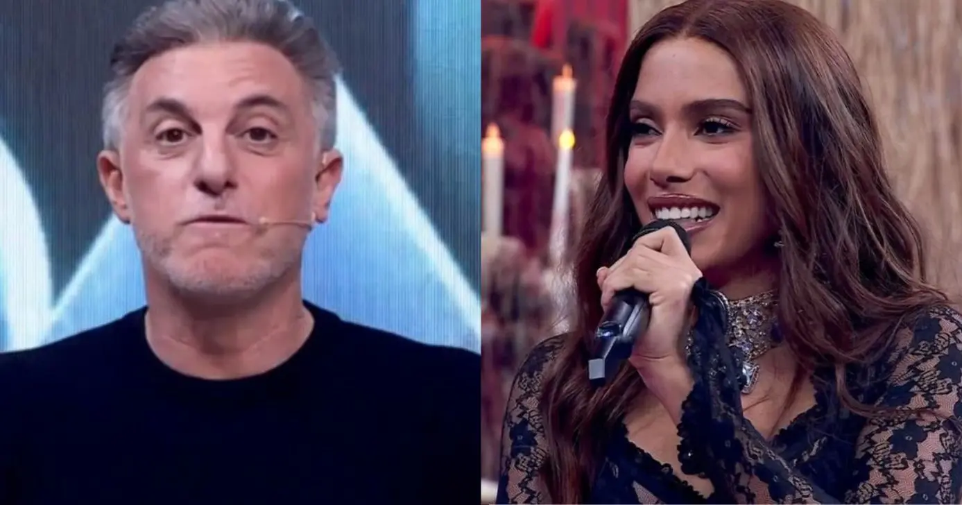 Luciano Huck e Anitta no Domingão (Fotos: Reproduções / Globo)