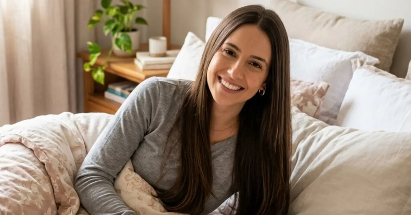Mulher com o cabelo liso (Foto: Montagem TV Foco / GMN)