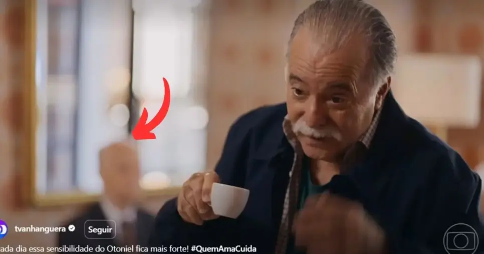 Otoniel vê outro espírito em "Quem Ama Cuida" (Foto Reprodução/Montagem/Lennita/TV Foco/GMN/Globo) Otoniel vê outro espírito em "Quem Ama Cuida" (Foto Reprodução/Montagem/Lennita/TV Foco/GMN/Globo)