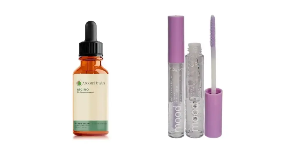 Óleo de rícino para cílios e sobrancelhas e Sérum para cílios e sobrancelhas Feels Mood (Fotos: AroomHealth / Ruby Rose) Óleo de rícino para cílios e sobrancelhas e Sérum para cílios e sobrancelhas Feels Mood (Fotos: AroomHealth / Ruby Rose)
