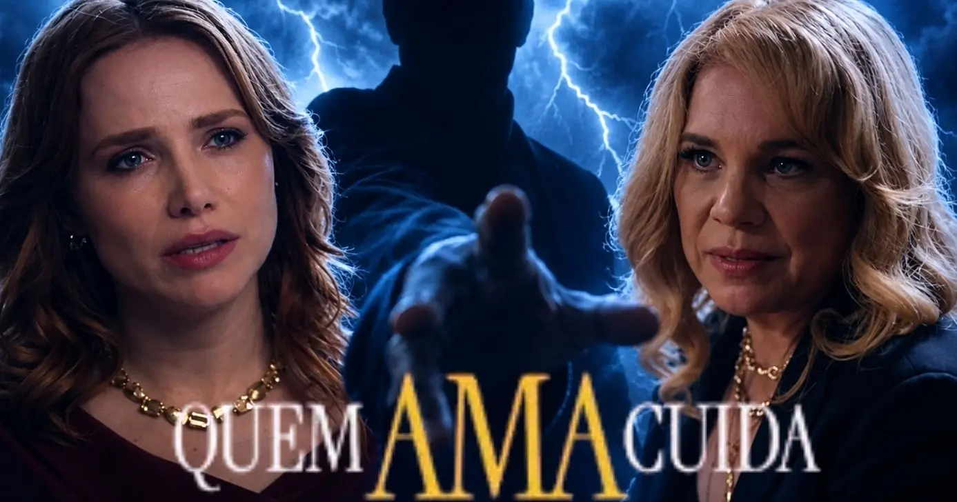 Adriana coloca Pilar frente a frente com quem ela menos esperava e faz vilã desmaiar em "Quem Ama Cuida" (Foto Reprodução/Montagem/Lennita/TV Foco/GMN/Instagram/Globo)