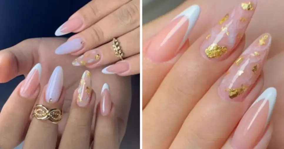 Rosé com folha de ouro minimalista (Foto Reprodução/Montagem/Lennita/TV Foco/Pinterest) Rosé com folha de ouro minimalista (Foto Reprodução/Montagem/Lennita/TV Foco/Pinterest)