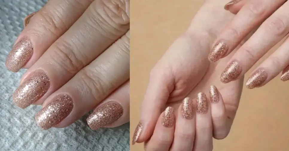 Rosé iluminado com glitter flocado (Foto Reprodução/Montagem/Lennita/TV Foco/Pinterest) Rosé iluminado com glitter flocado (Foto Reprodução/Montagem/Lennita/TV Foco/Pinterest)