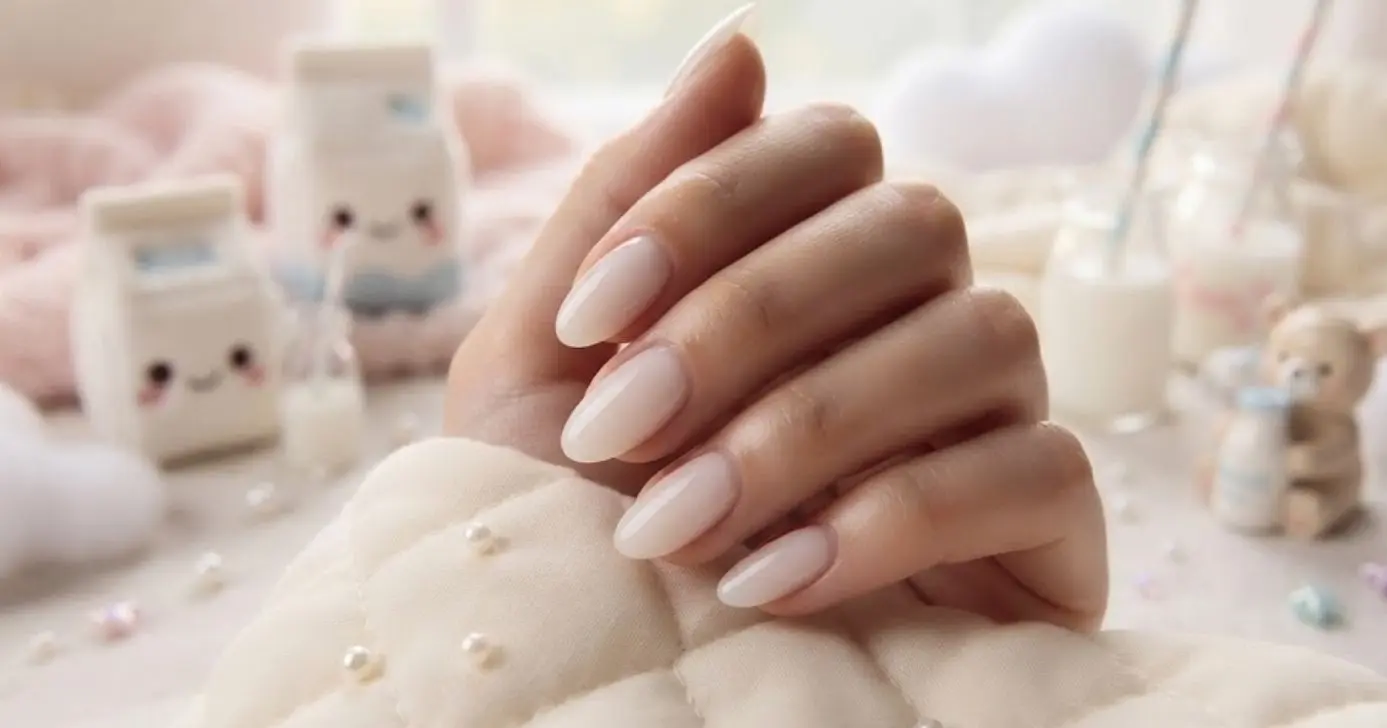 Exemplo de Milk Nails (Foto Reprodução/Montagem/Lennita/TV Foco/Canva/GMN)
