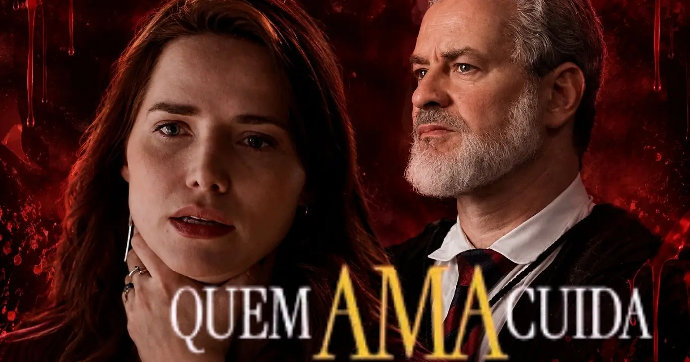 Adriana é severamente ameaçada por Ademir em "Quem Ama Cuida" (Foto Reprodução/Montagem/Lennita/TV Foco/GMN/Globo)