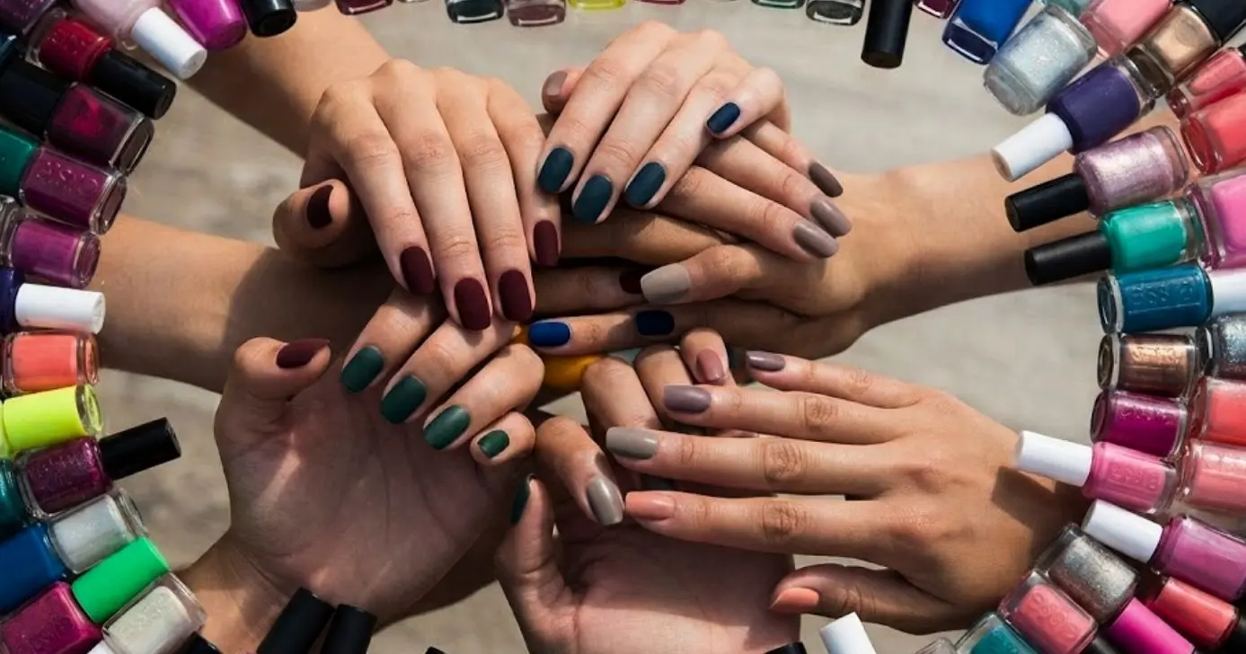 Ilustração de unhas com esmaltes variados com acabamento fosco (Foto Reprodução/Montagem/Lennita/GMN)