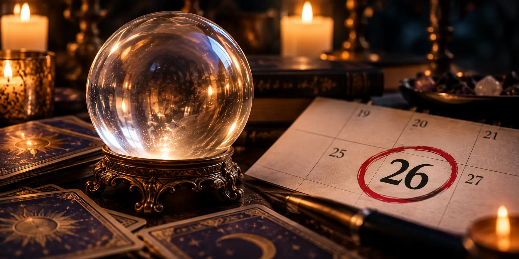 Bola de Cristal e Data Misteriosa (Imagem ilustrativa)