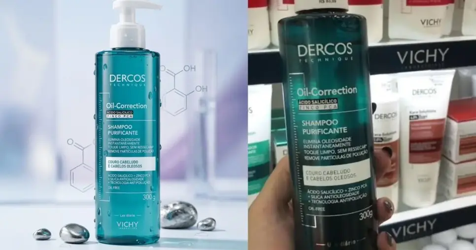 Dercos Oil-Correction (Foto: Montagem/Lennita/Tv Foco/Canva/TikTok)