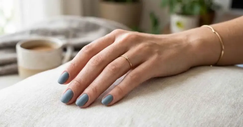 Esmalte azul névoa (Foto: Montagem TV Foco / GMN) Esmalte azul névoa (Foto: Montagem TV Foco / GMN)