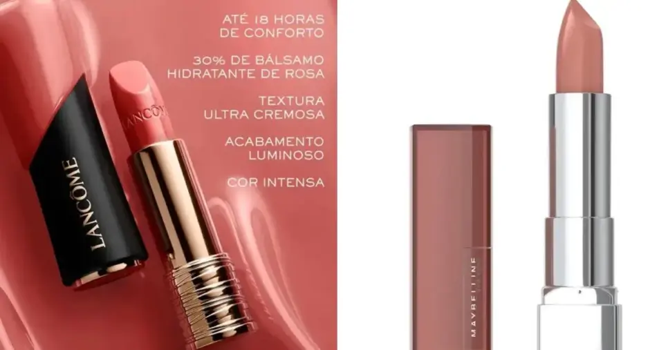 Lancôme L’Absolu Rouge Ruby Cream e Maybelline Color Sensational (Foto: Reprodução) 