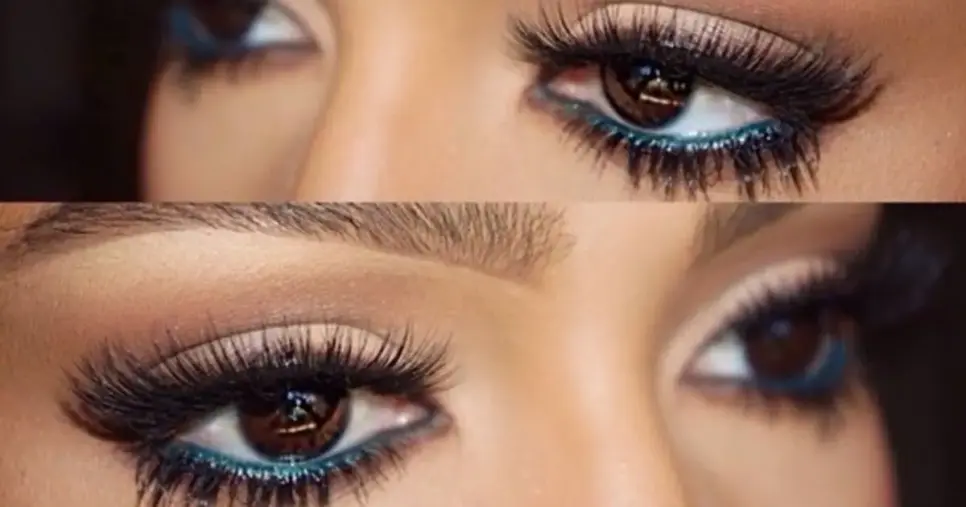 Olhos castanhos com lápis azul (Foto: Reprodução) Olhos castanhos com lápis azul (Foto: Reprodução)