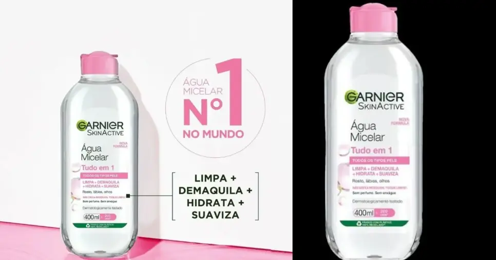 Garnier Água Micelar Tudo em 1 (400ml) (Foto Reprodução/Montagem/TV Foco/Canva/Lennita/Google Shopping) Garnier Água Micelar Tudo em 1 (400ml) (Foto Reprodução/Montagem/TV Foco/Canva/Lennita/Google Shopping)