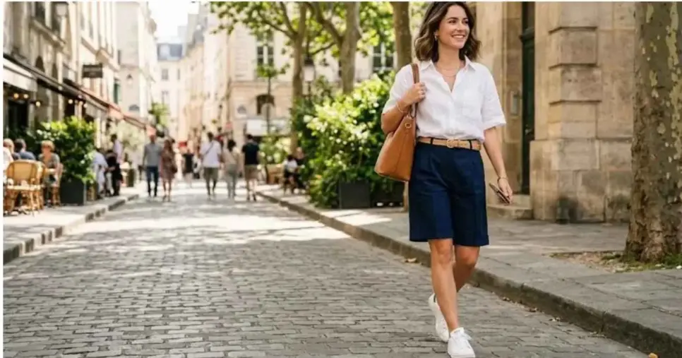 mulher com bermuda de alfaiataria com tênis (Foto: Montagem TV Foco / GMN) mulher com bermuda de alfaiataria com tênis (Foto: Montagem TV Foco / GMN)