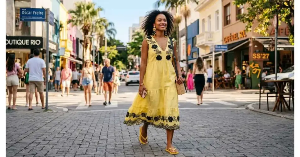 Vestido amarelo (Foto: Montagem TV Foco / GMN)