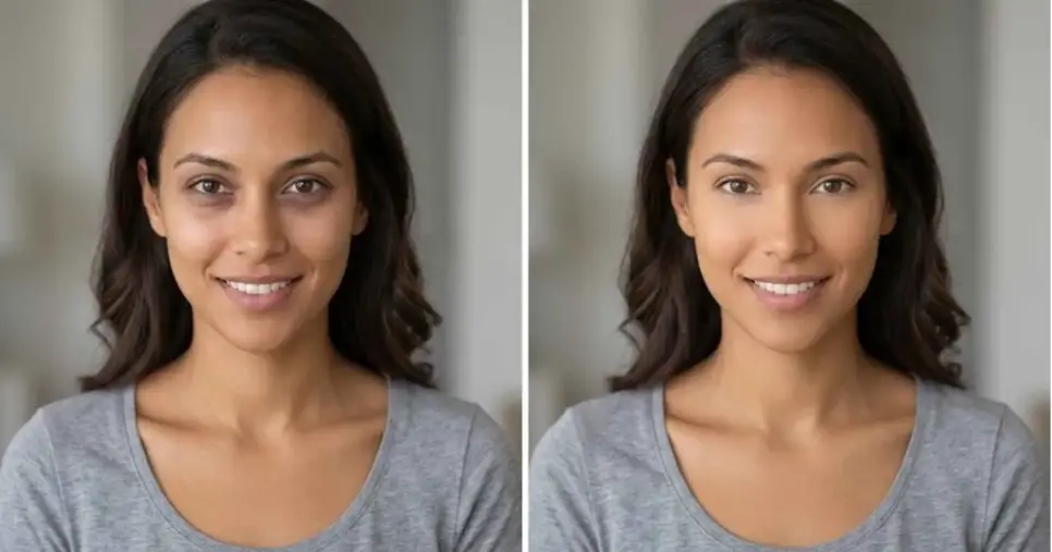 Ilustração antes e depois de olheiras (Foto: Montagem TV Foco / GMN)