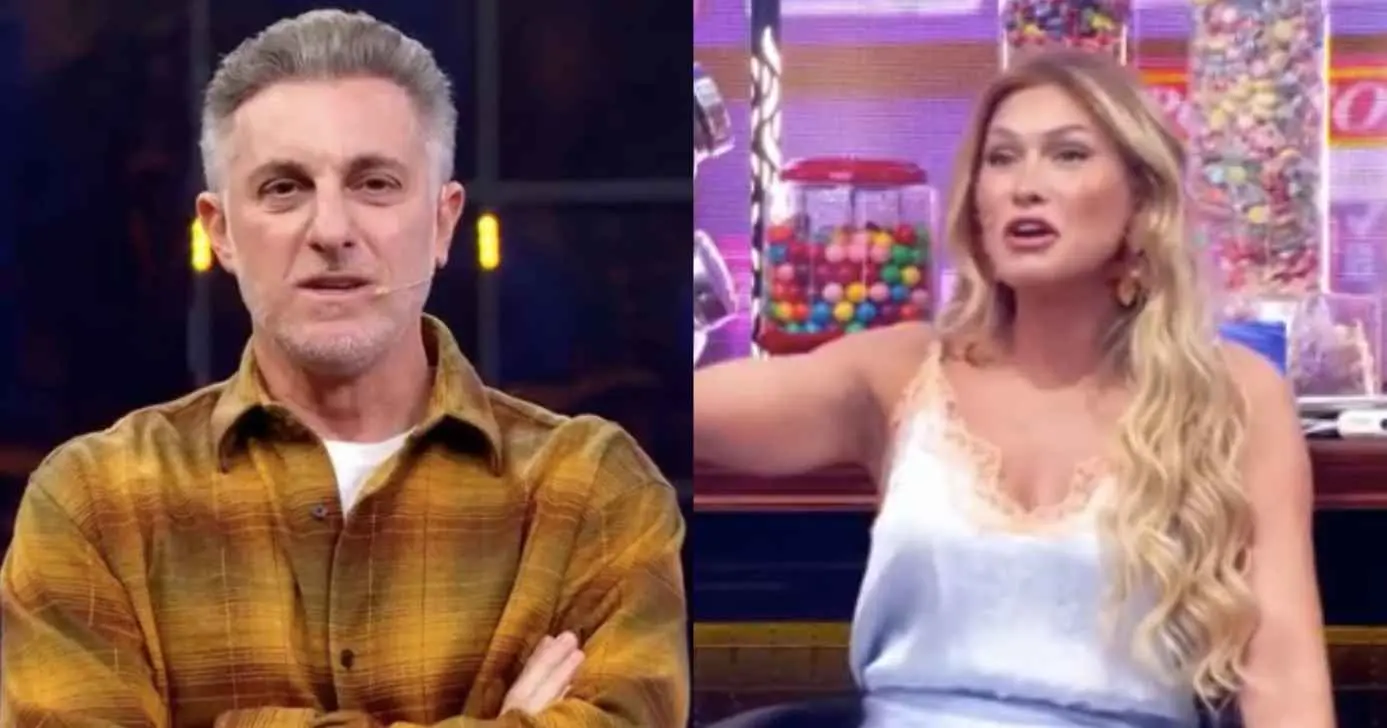 Luciano Huck e Lívia Andrade no Domingão (Fotos: Reproduções / Globo)