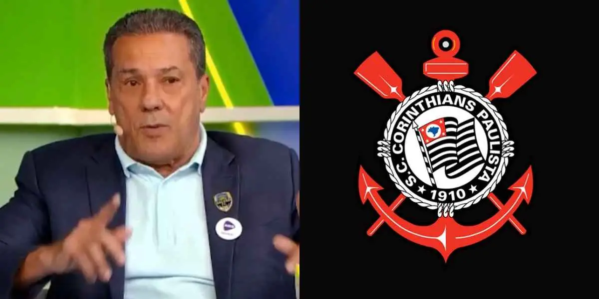 Luxemburgo e escudo do Corinthians (Foto- Reprodução SBT )