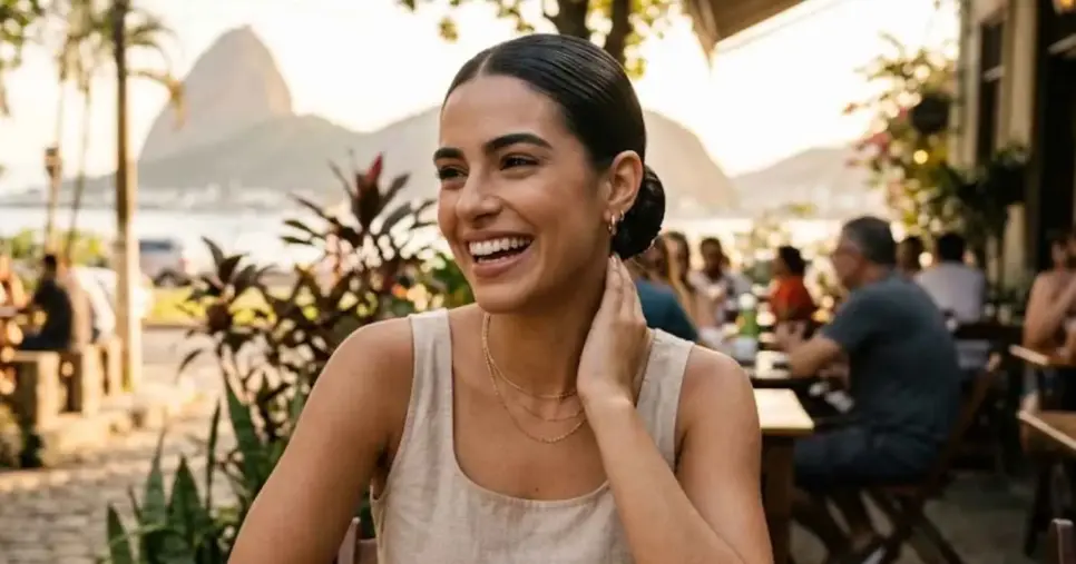 Mulher com penteado no cabelo (Foto: Montagem TV Foco / GMN)