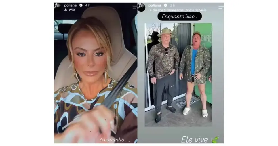 Poliana Rocha, Leonardo e amigo (Fotos: Reproduções / Instagram) 