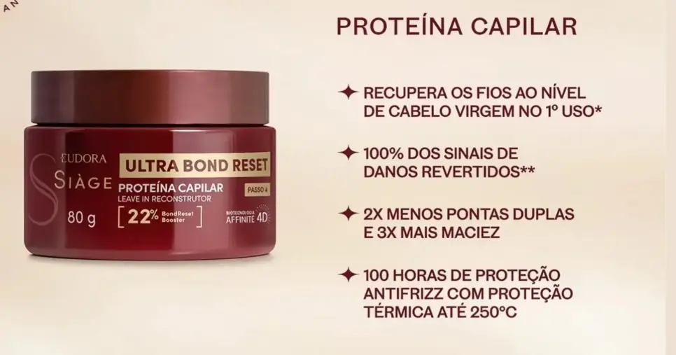 Proteína Capilar Eudora Siàge Ultra Bond Reset