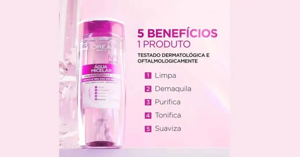 Água Micelar da L'Oréal (Foto Reprodução/Época Cosméticos) Água Micelar da L'Oréal (Foto Reprodução/Época Cosméticos)